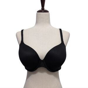 Victoria's Secret Lined Perfect Coverage Black Bra Body By VS Lace Detail 36D